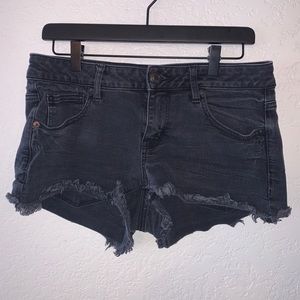 American Eagle black denim shorts